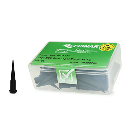 Fisnar QuantX™ 8501274 ESD Safe Tapered Dispense Tip Black 25 ga