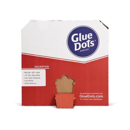 Glue Dots XD11-404 Low Tack Adhesive Low Profile Clear 0.5 in Roll