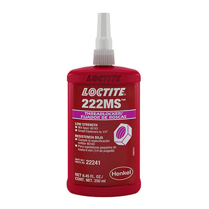 Henkel Loctite 222MS Threadlocker Anaerobic Adhesive Purple 250 mL Bottle