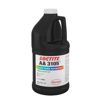 Henkel Loctite AA 3105 Light Cure Adhesive Clear 1 L Bottle