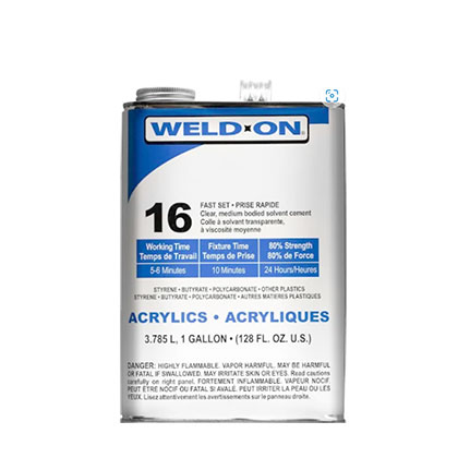 IPS Adhesives Weld-On 16 Acrylic Plastic Cement, Solvent Based Adhesive Clear 1 gal Can