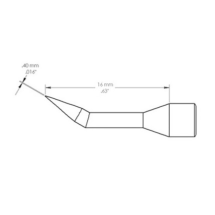 OKi PHT-652327 Sharp Bent Tip 0.4 mm x 16 mm