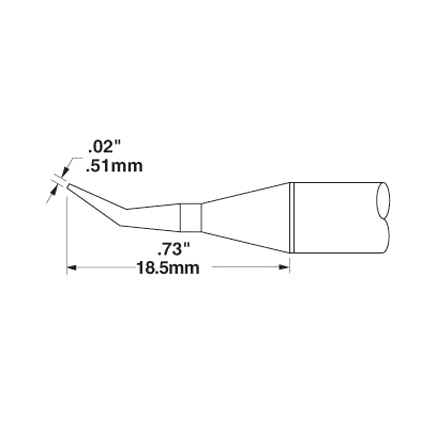 OKi SSC-754A, 30° Bent Sharp Tip 0.5 mm x 18.5 mm