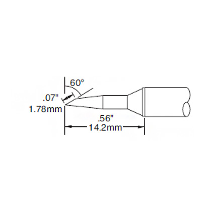 OKi STTC-047, 60° Beveled Tip Cartridge 1.78 mm x 14.2 mm