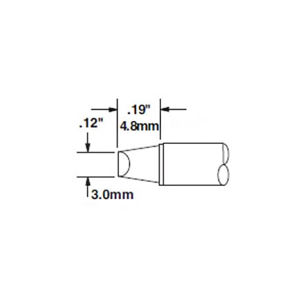 OKi STTC-113, 90° Chisel Tip Cartridge 3 mm x 4.8 mm