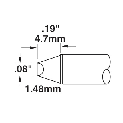 OKi STTC-114, 45° Beveled Tip Cartridge 2 mm x 4.7 mm