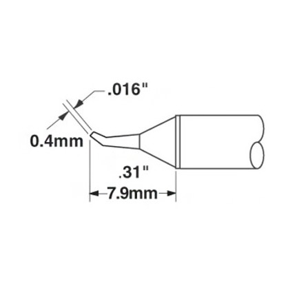 OKi STTC-126 Sharp Bent Tip 0.4 mm x 7.9 mm