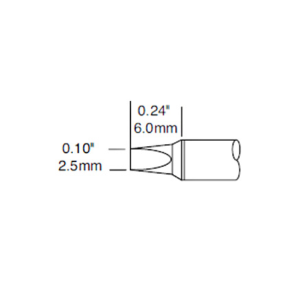 OKi STTC-136P, 30° Chisel Solder Tip 2.5 mm x 6 mm