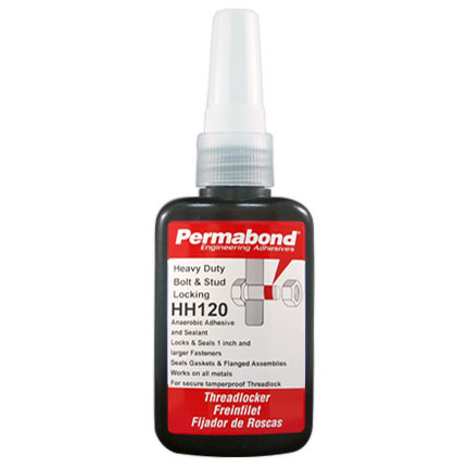 Permabond HH120 Anaerobic Threadlocker Adhesive Red 50 mL Bottle