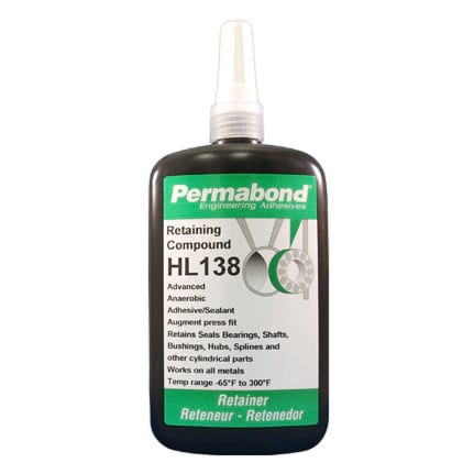 Permabond HL138 Anaerobic Retaining Compound Adhesive Green 250 mL Bottle