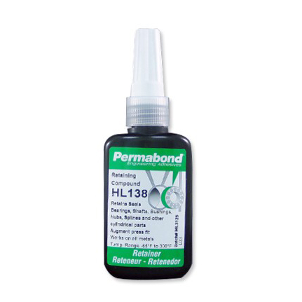 Permabond HL138 Anaerobic Retaining Compound Adhesive Green 50 mL Bottle