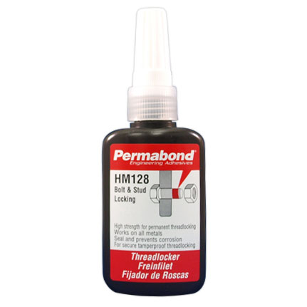 Permabond HM128 Anaerobic Threadlocker Adhesive Red 50 mL Bottle