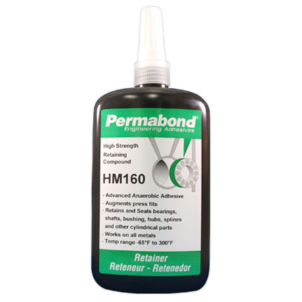 Permabond HM160 Anaerobic Retaining Compound Adhesive Green 250 mL Bottle
