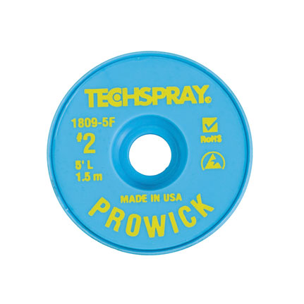 Techspray 1809 Pro Wick Desoldering Braid Yellow 5 ft