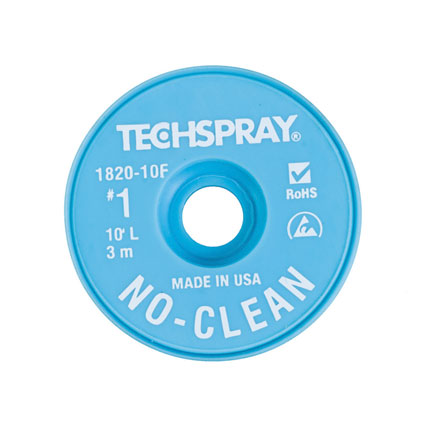 Techspray 1820 No-Clean Desoldering Braid White 10 ft